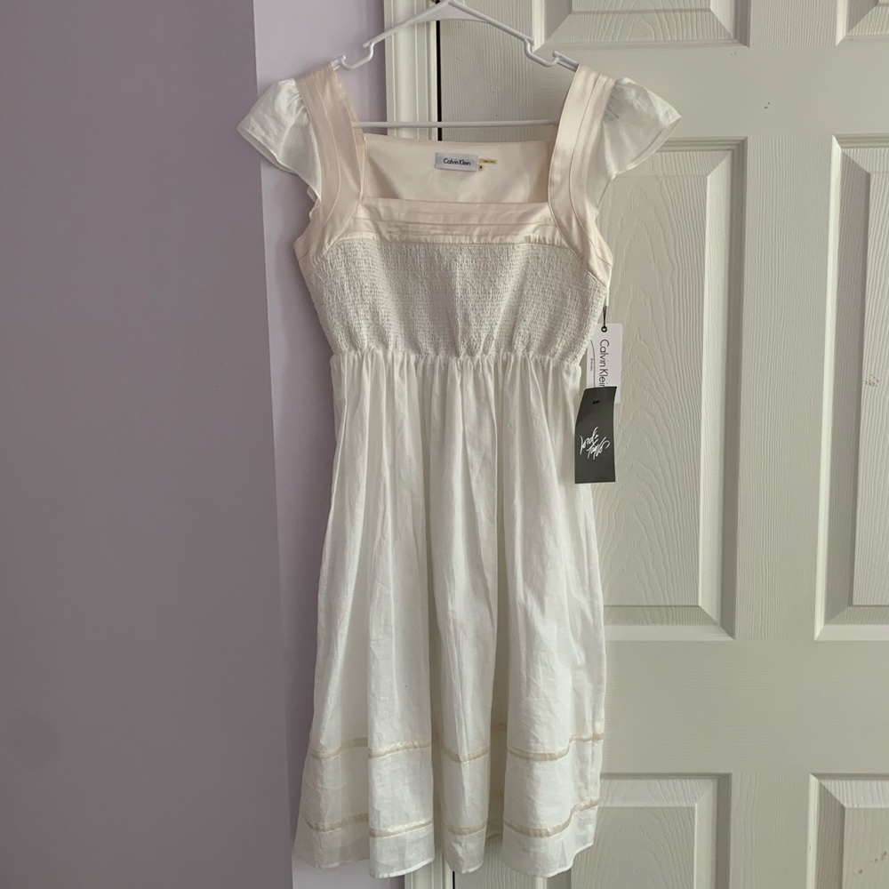 Calvin Klein White Babydoll Dress NEW
